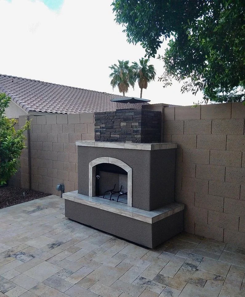 Kokomo Grills Tuscan 72" Natural Gas Fireplace With Access Door For Tank