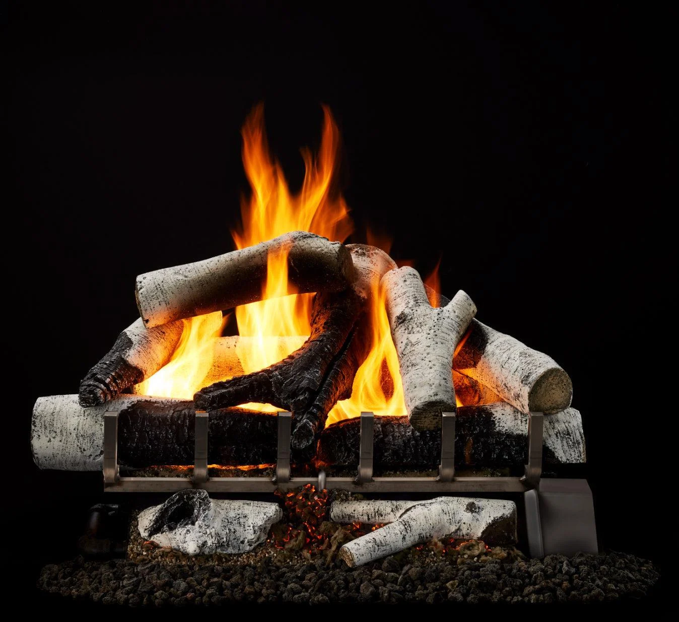 Majestic Grand Birch 18" 9-Piece 2-Tier Vented Gas Log Set
