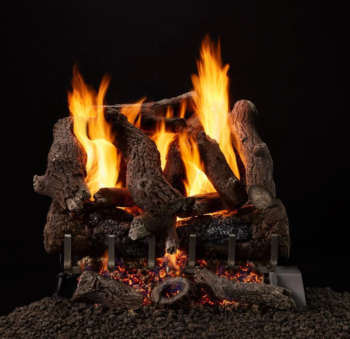 Majestic Heritage Oak 18" 10-Piece 3-Tier Vented Gas Log Set