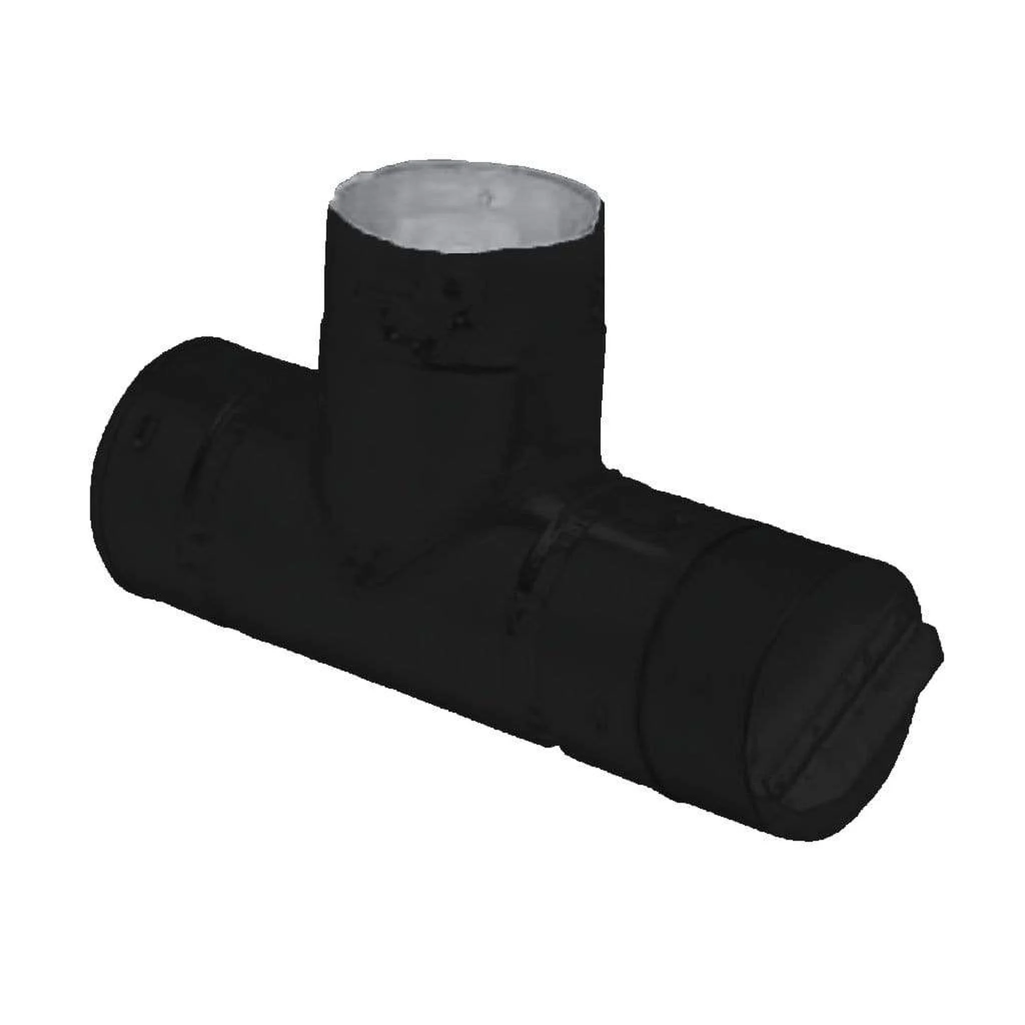 Metal-Fab Biomass Chimney 3" Black Horizontal Cleanout Tee With Tee Cap