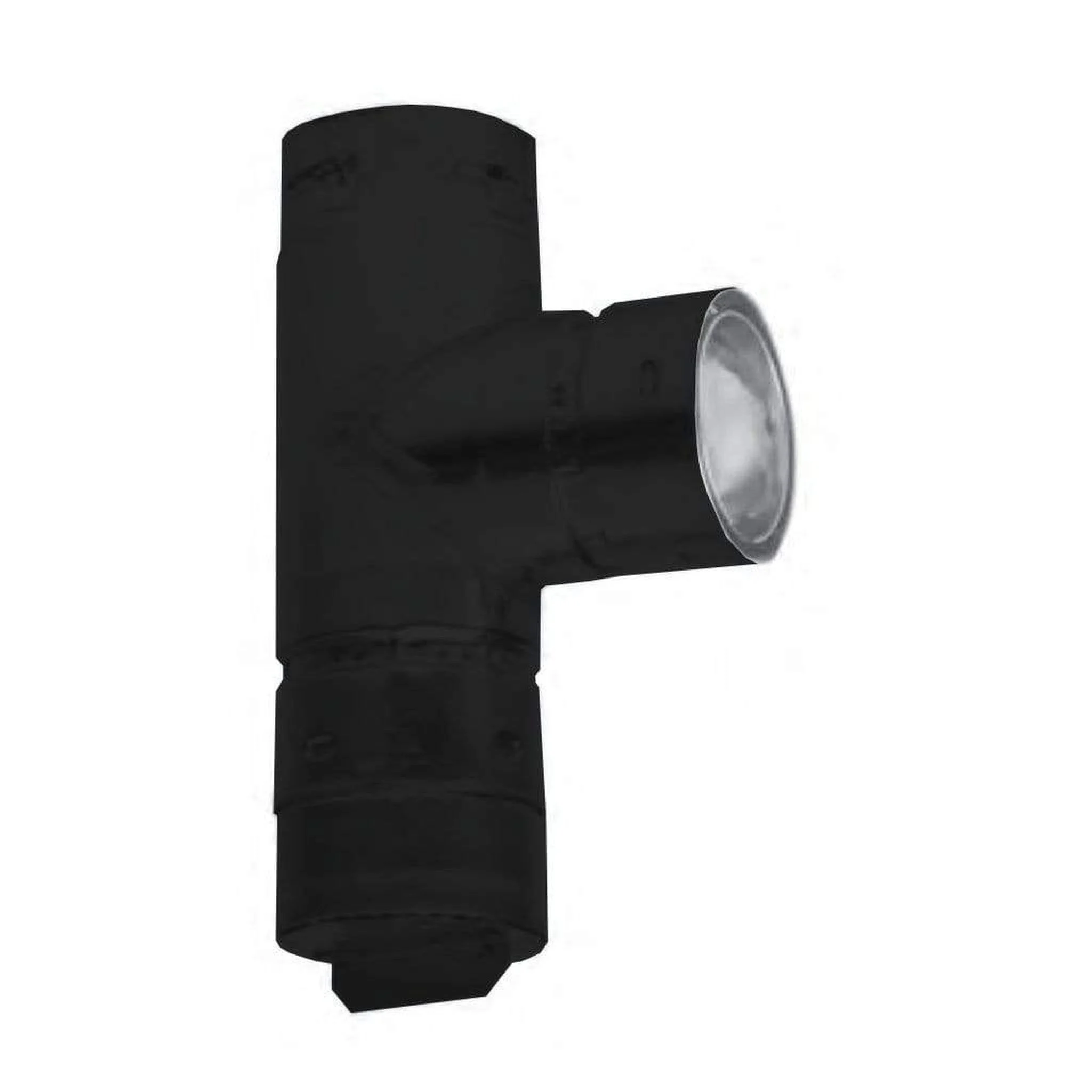 Metal-Fab Biomass Chimney 4" Black Vertical Cleanout Tee With Tee Cap
