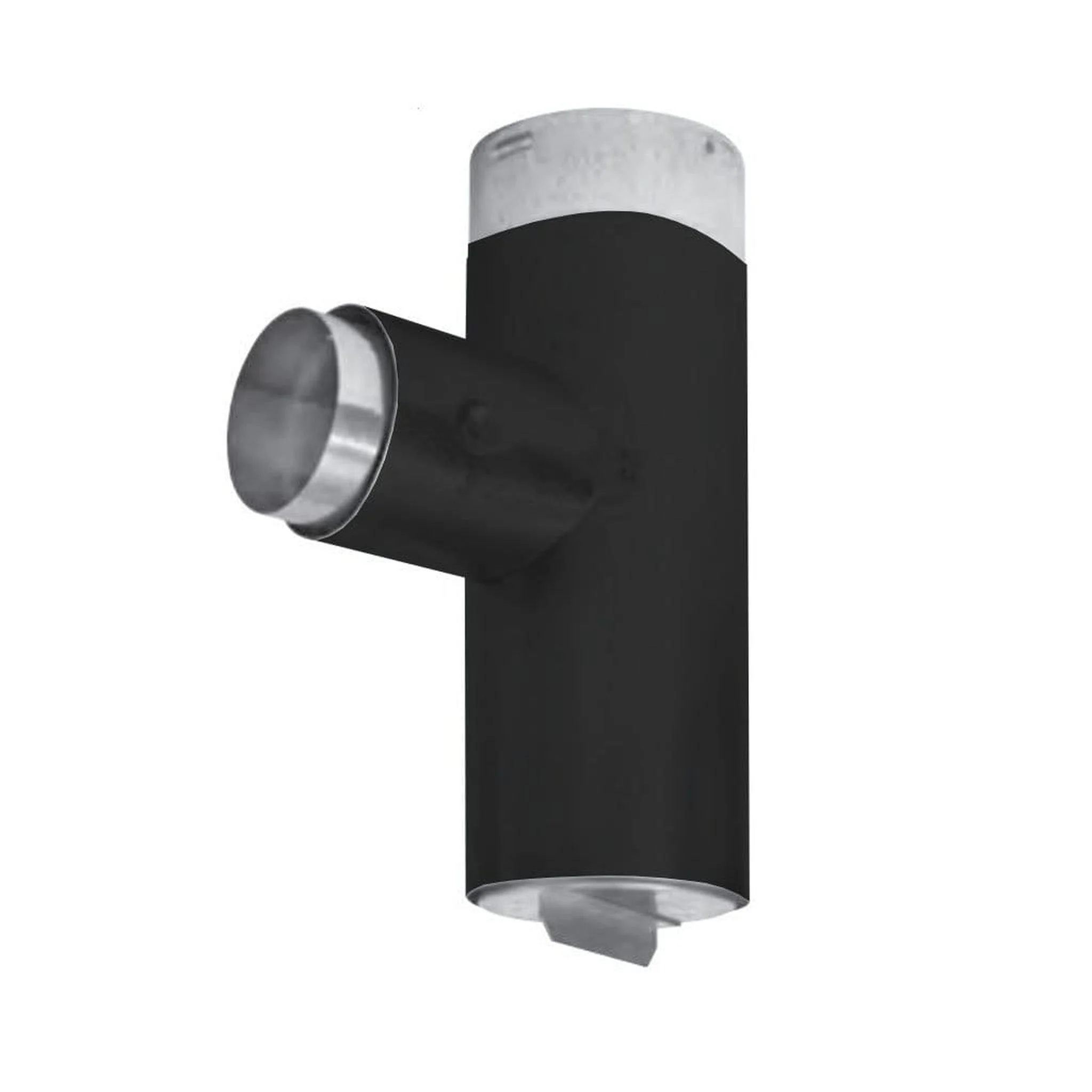 Metal-Fab Premium Biomass 4" to 3" Diameter Black Reduced Tap Tee With Adapter