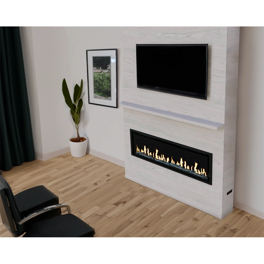 Modern Flames Coastal Sand Allwood Media Main Wall System for Orion Slim 60" Fireplace