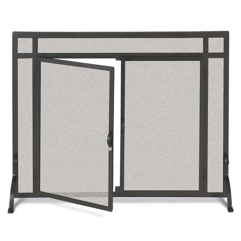 Pilgrim FGND Series 39" Matte Black Forged Iron Door Screen
