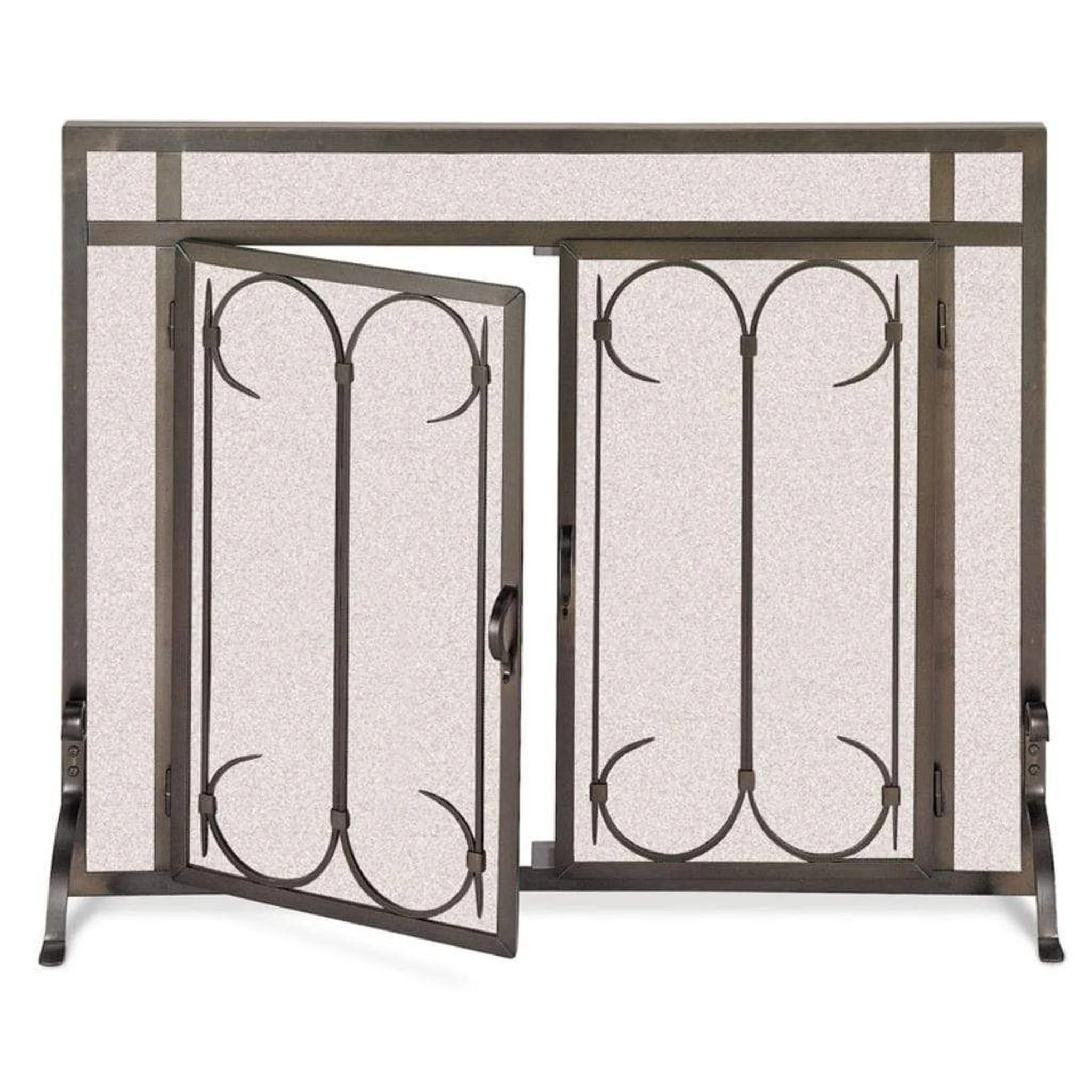 Pilgrim Iron Gate 44" Matte Black Straight Top Door Screen