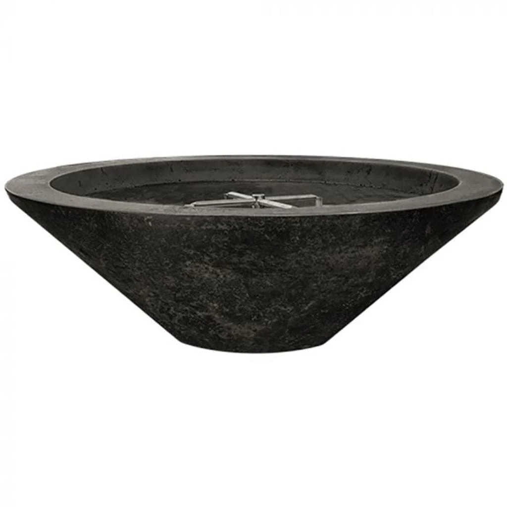 Prism Hardscapes Embarcadero 48" Ebony Round Concrete Propane Gas Fire Pit Bowl