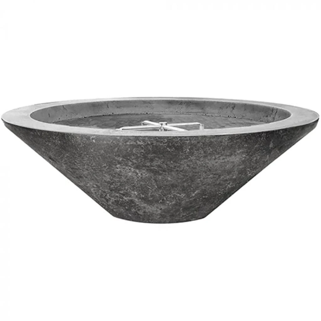 Prism Hardscapes Embarcadero 48" Pewter Round Concrete Natural Gas Fire Pit Bowl