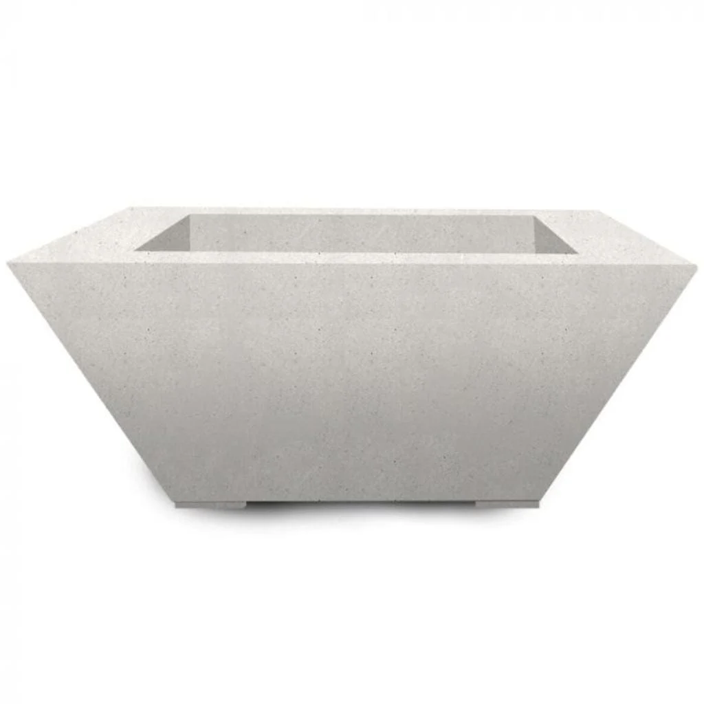 Prism Hardscapes Lombard 42" Ultra White Square Concrete Natural Gas Fire Pit Table