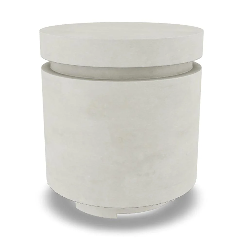 Prism Hardscapes Mod 20" Ultra White Round Concrete Propane Tank Enclosure