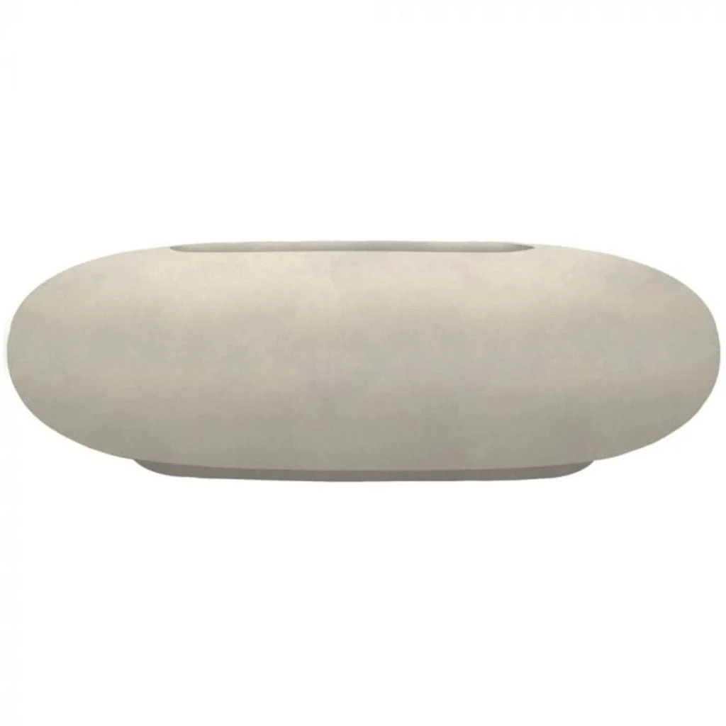 Prism Hardscapes Pebble 56" Coastal Oval Concrete Natural Gas Fire Pit Table