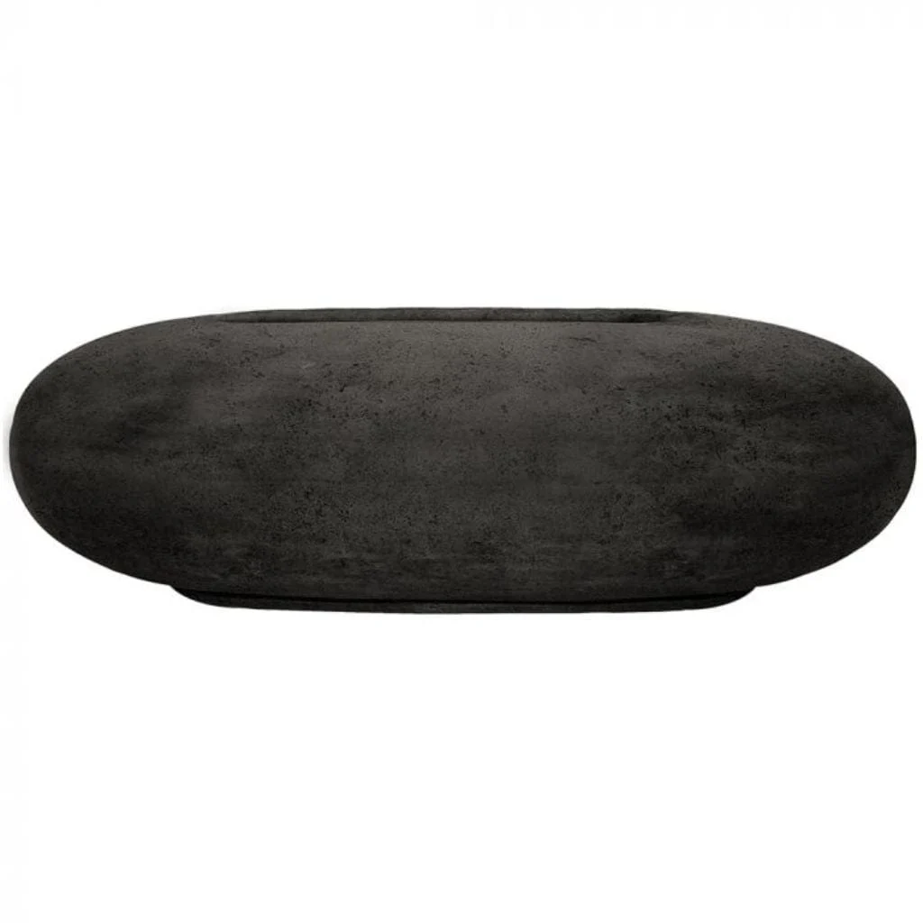 Prism Hardscapes Pebble 56" Ebony Oval Concrete Natural Gas Fire Pit Table