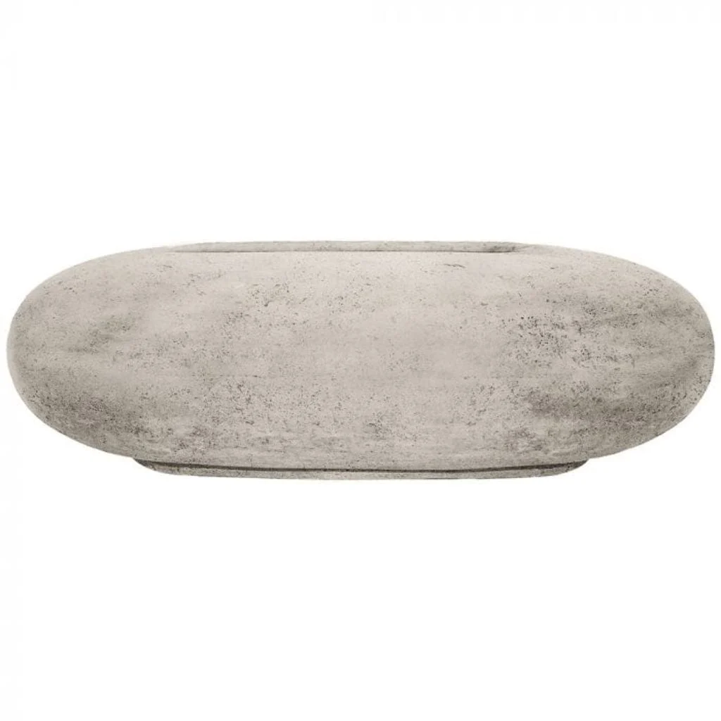 Prism Hardscapes Pebble 56" Natural Oval Concrete Natural Gas Fire Pit Table