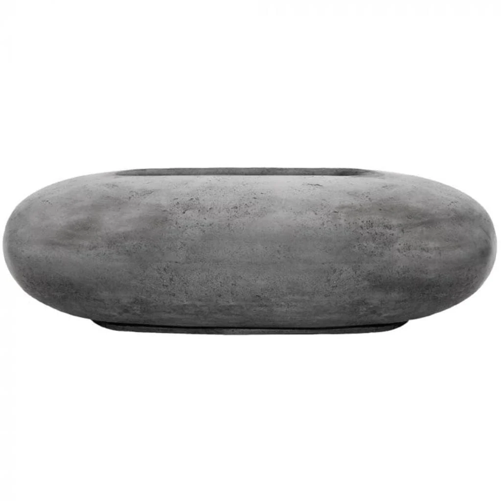 Prism Hardscapes Pebble 56" Pewter Oval Concrete Natural Gas Fire Pit Table
