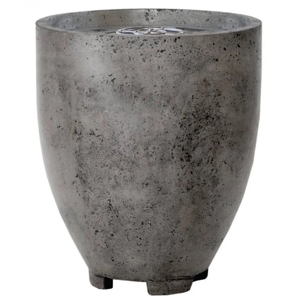 Prism Hardscapes Pentola 1 24" Pewter Round Concrete Propane Gas Fire Pit Bowl