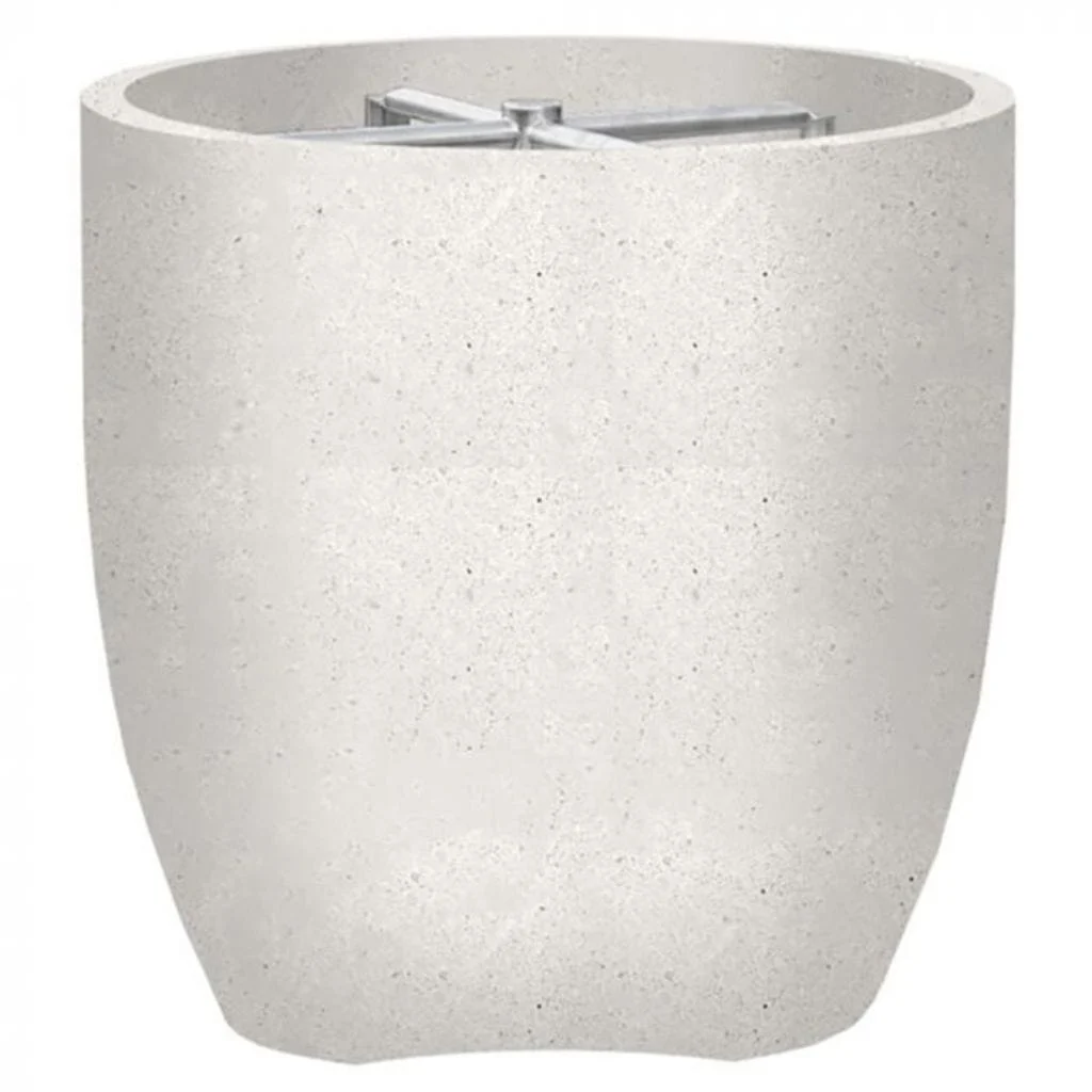 Prism Hardscapes Pentola 2 24" Ultra White Round Concrete Natural Gas Fire Pit Bowl