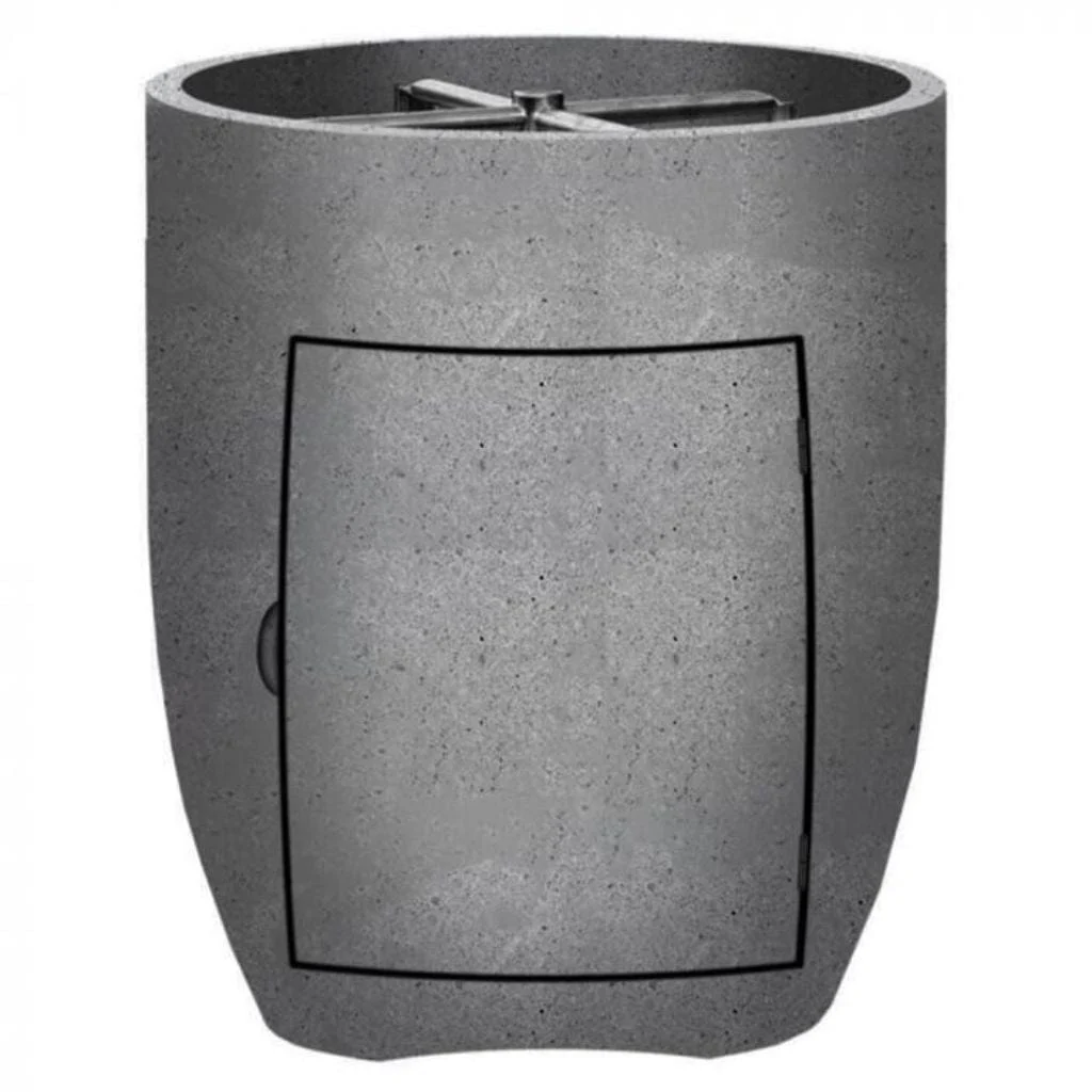 Prism Hardscapes Pentola 3 24" Pewter Round Concrete Propane Gas Fire Pit Bowl