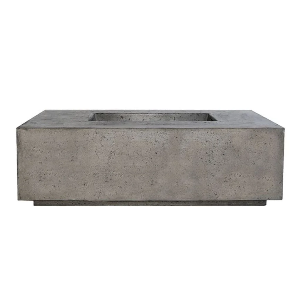 Prism Hardscapes Porto 58 58" Pewter Rectangular Concrete Propane Gas Fire Pit Table