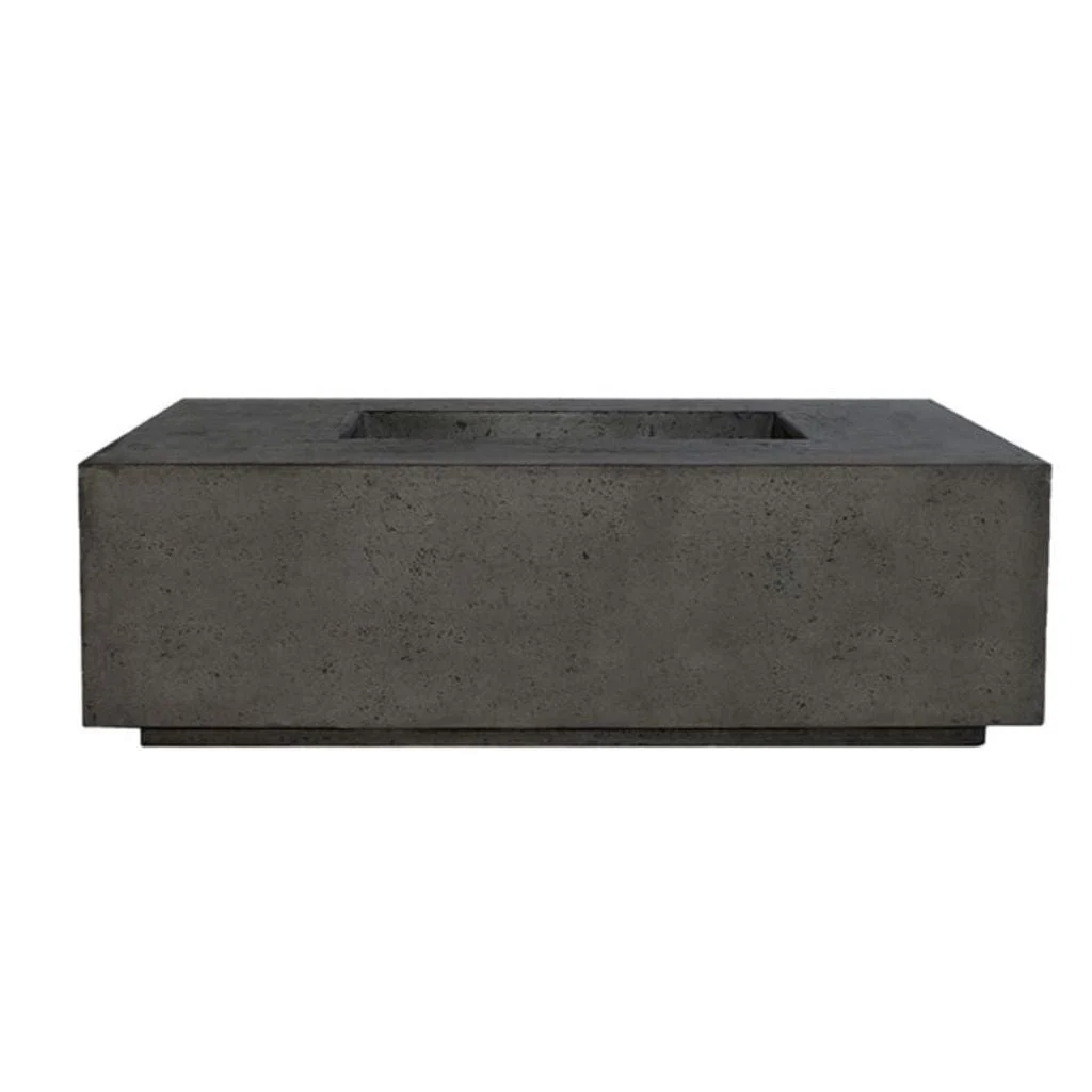 Prism Hardscapes Porto 68 68" Ebony Rectangular Concrete Propane Gas Fire Pit Table