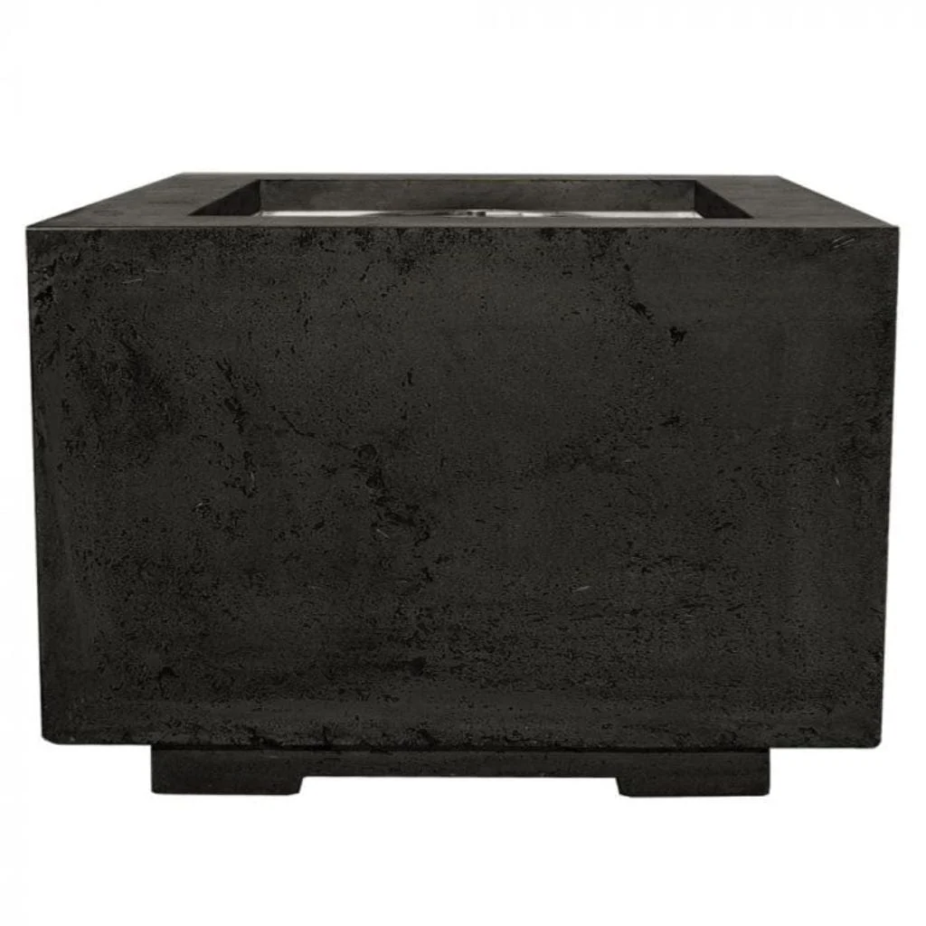Prism Hardscapes Scatola 2 24" Ebony Square Concrete Natural Gas Fire Pit Table