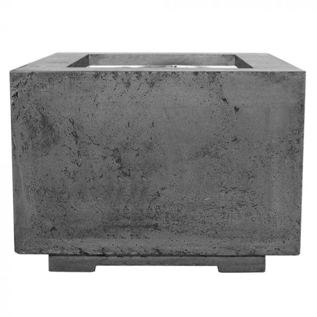 Prism Hardscapes Scatola 2 24" Pewter Square Concrete Natural Gas Fire Pit Table