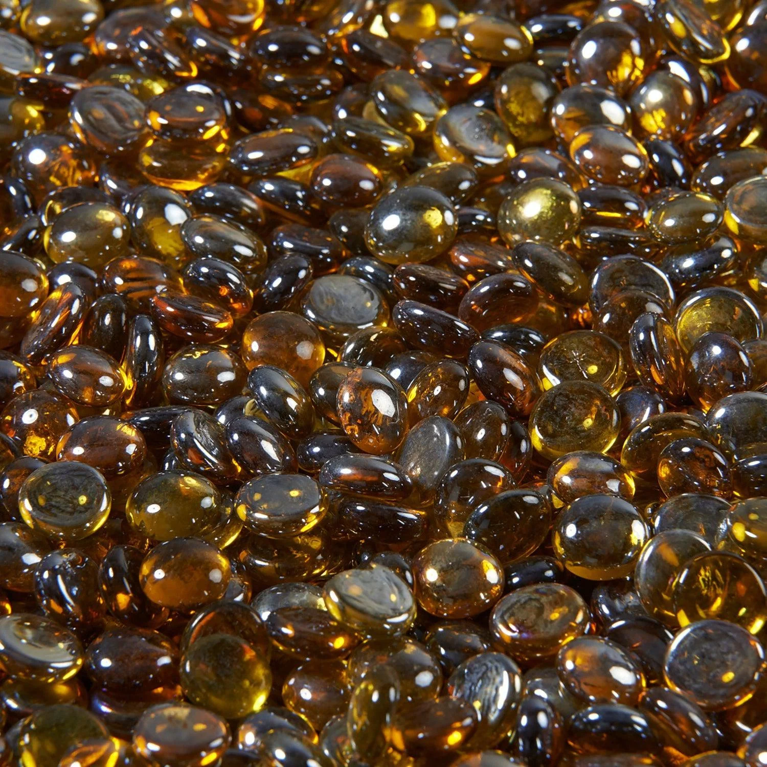 The Outdoor GreatRoom Company Amber Reflective Tempered Fire Glass Gems - 5 lb kit