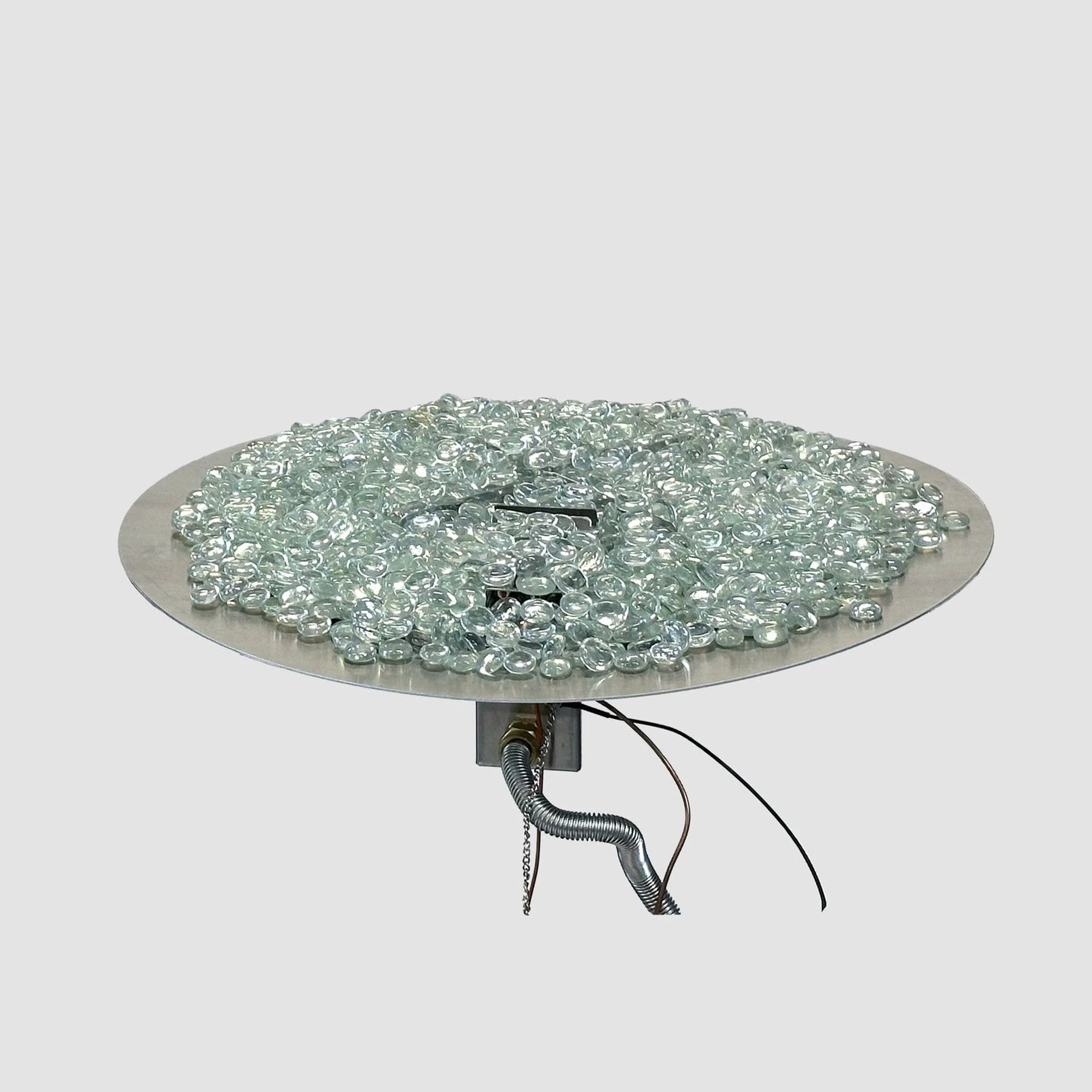 The Outdoor GreatRoom Company Crystal Fire Plus 24" Round Manual Gas Burner Insert and Plate Kit