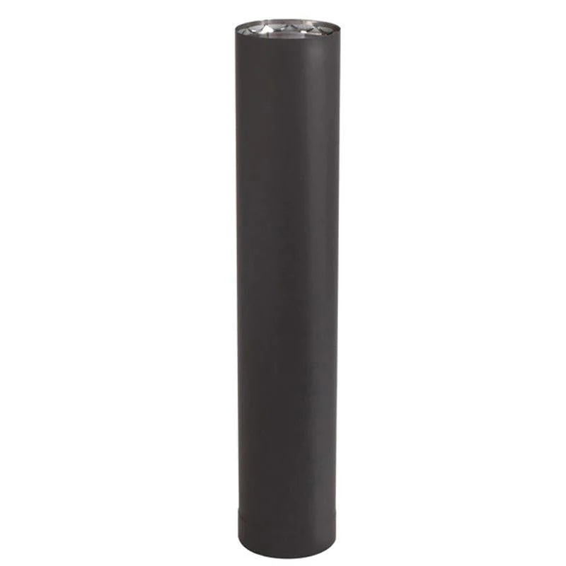 Ventis Double-Wall 8" x 12" Black 430 Inner/Satin Coat Steel Outer Stove Pipe (VDB0812)