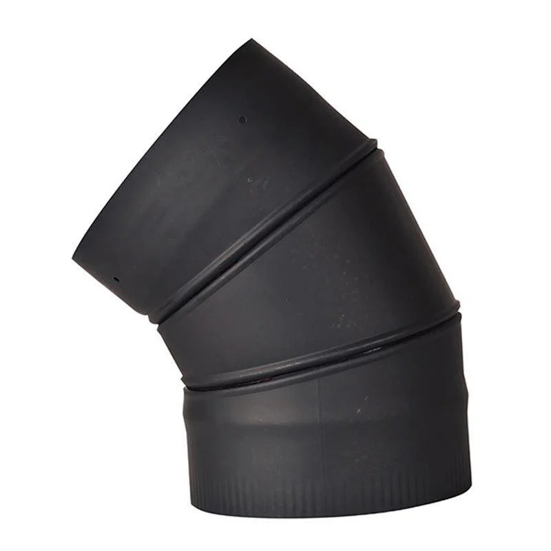 Ventis Single-Wall 8" Black 45-Degree Fixed Elbow (VSB0845F)