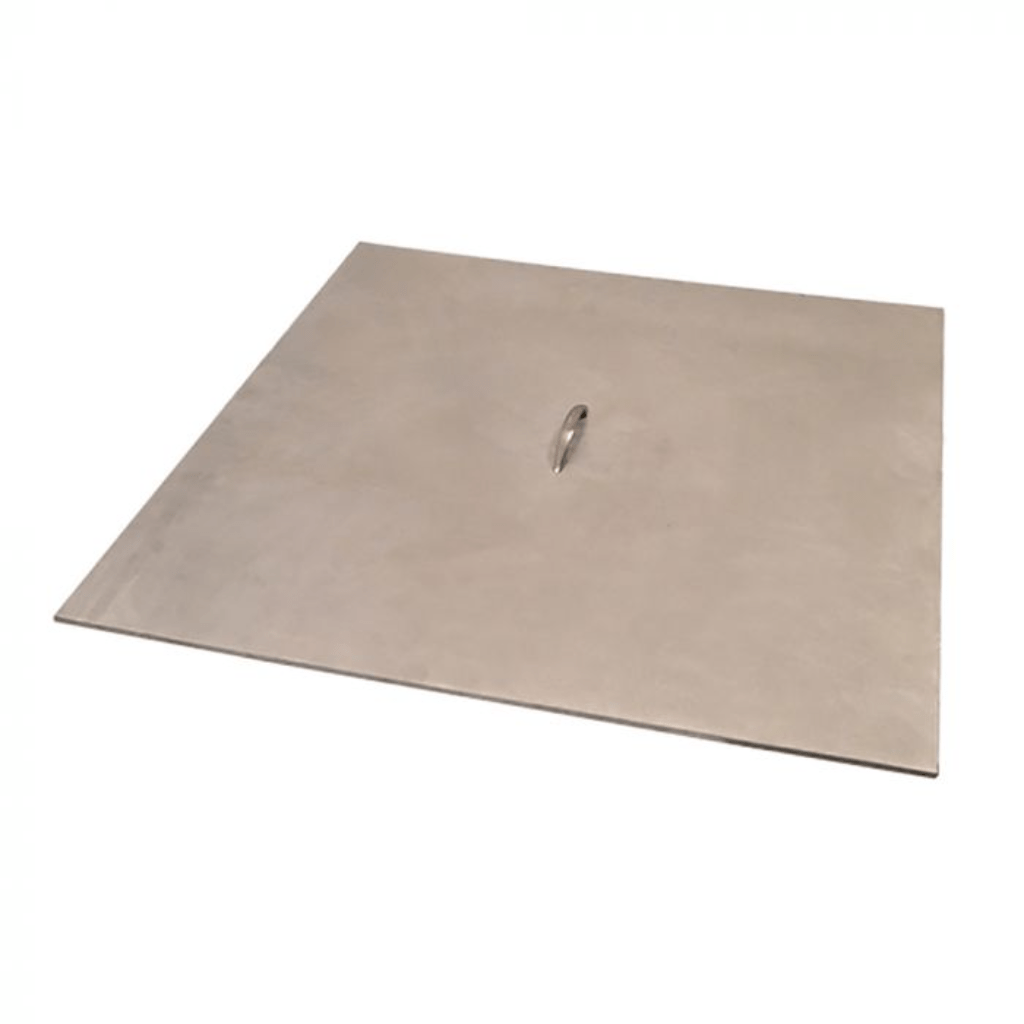 Warming Trends 20" Square Brushed Aluminum Fire Pit Cover With 1 Handle for 18" Opening
